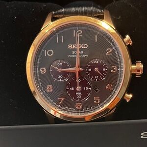Seiko Black Chronograph Watch